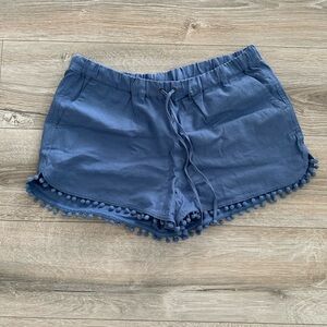 J Crew Blue Pom Pom shorts Sz M